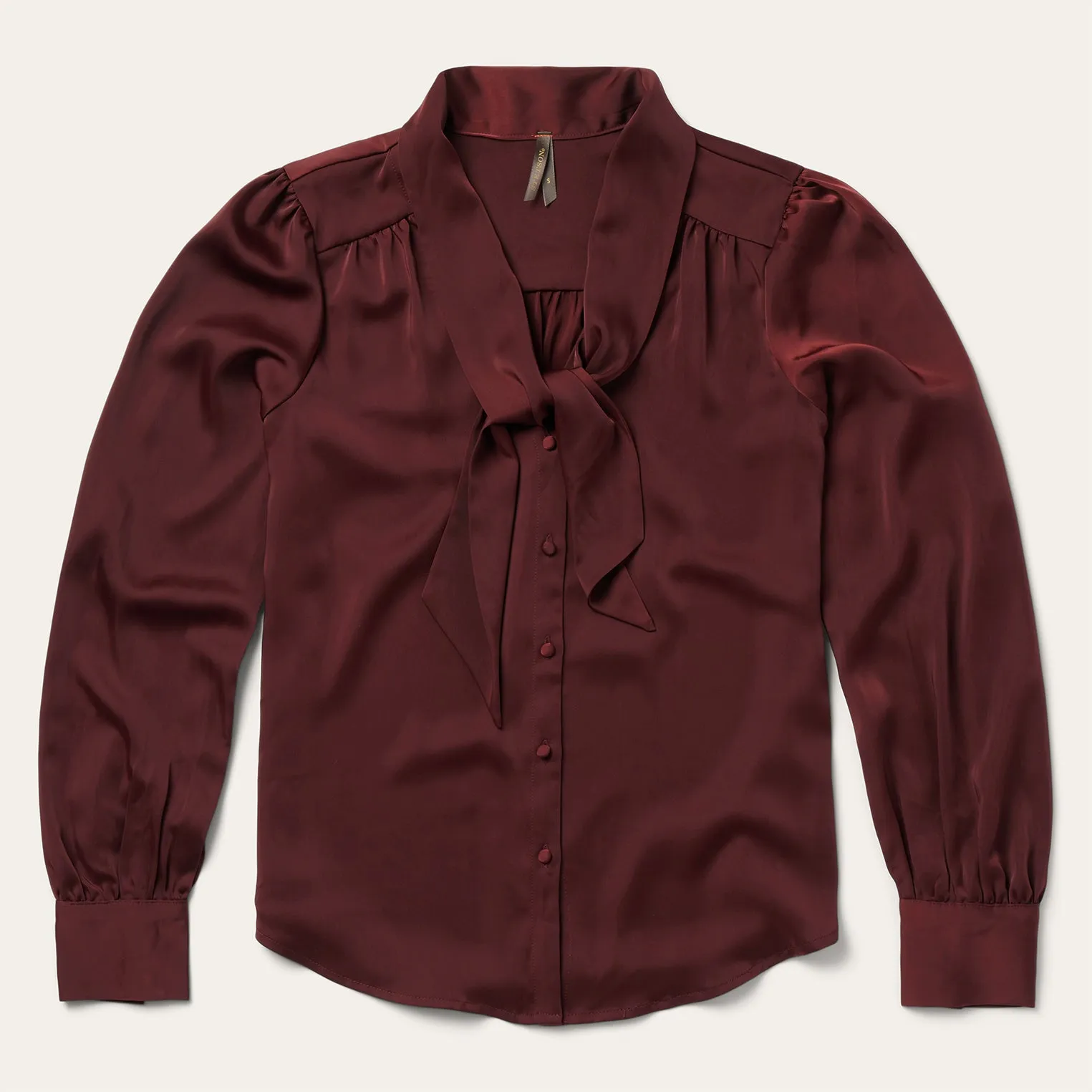 Wine Satin Blouse -STETSON