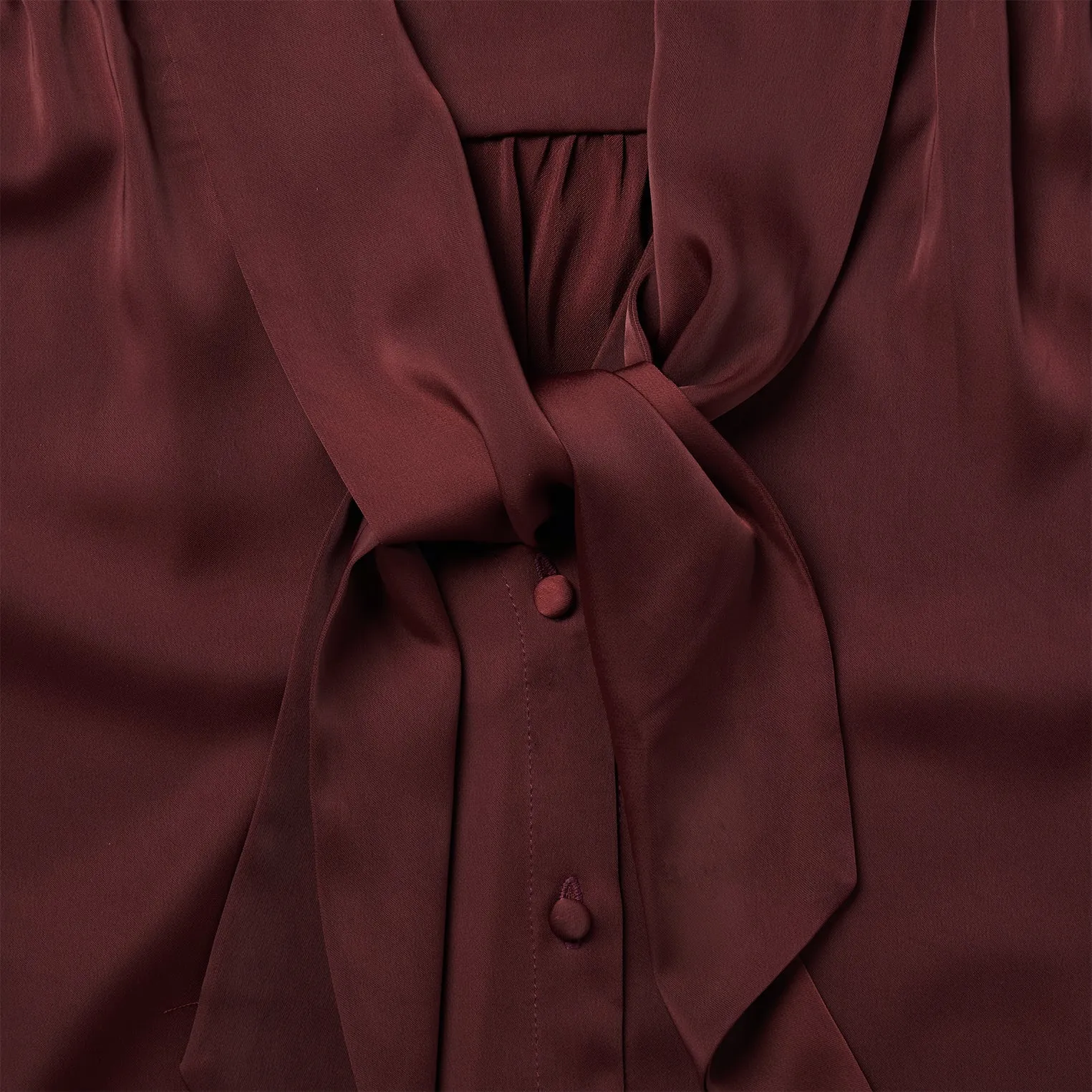 Wine Satin Blouse -STETSON