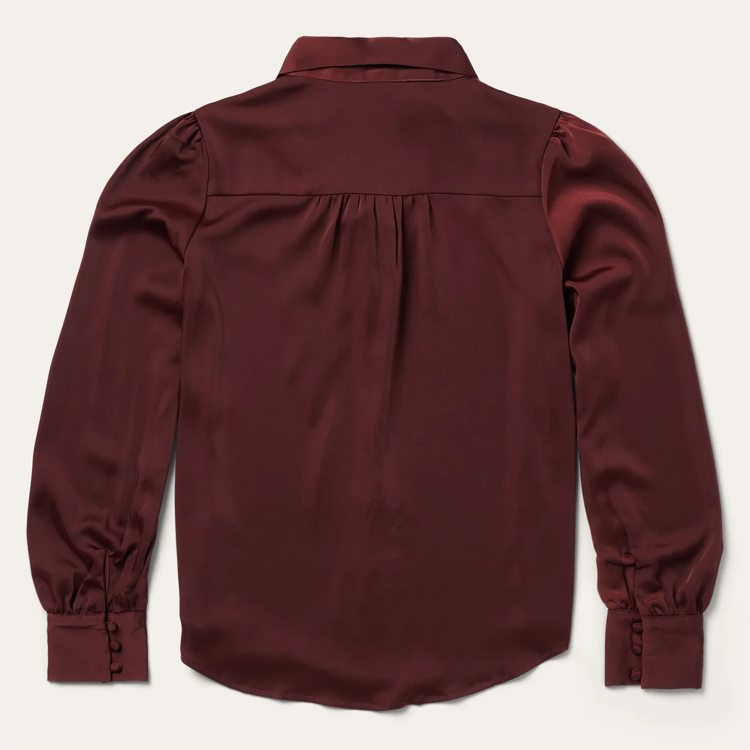 Wine Satin Blouse -STETSON