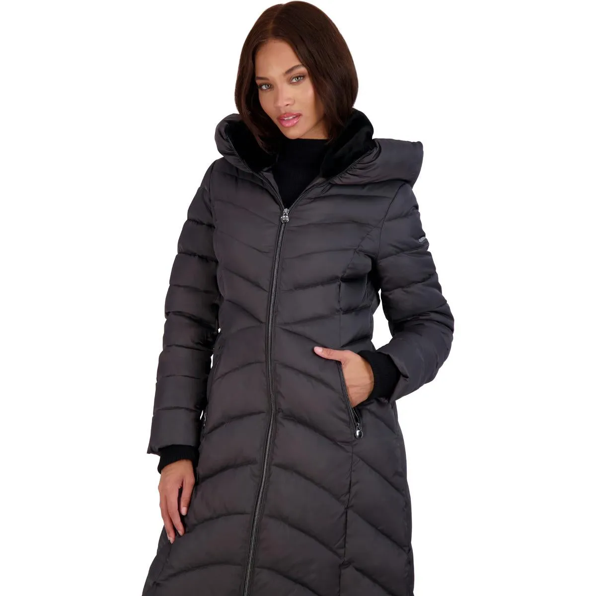 Womens Slimming Long Puffer Jacket