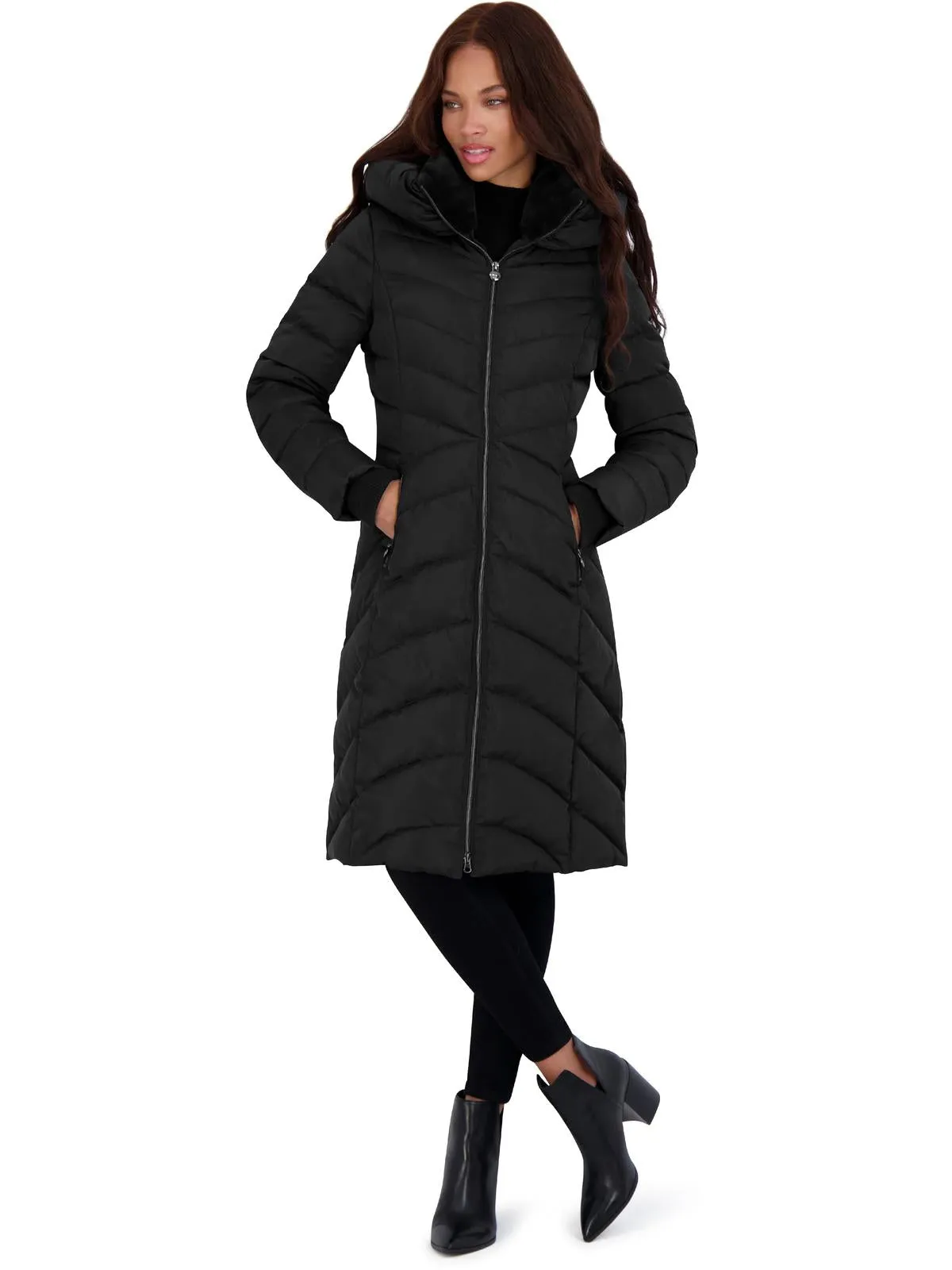 Womens Slimming Long Puffer Jacket