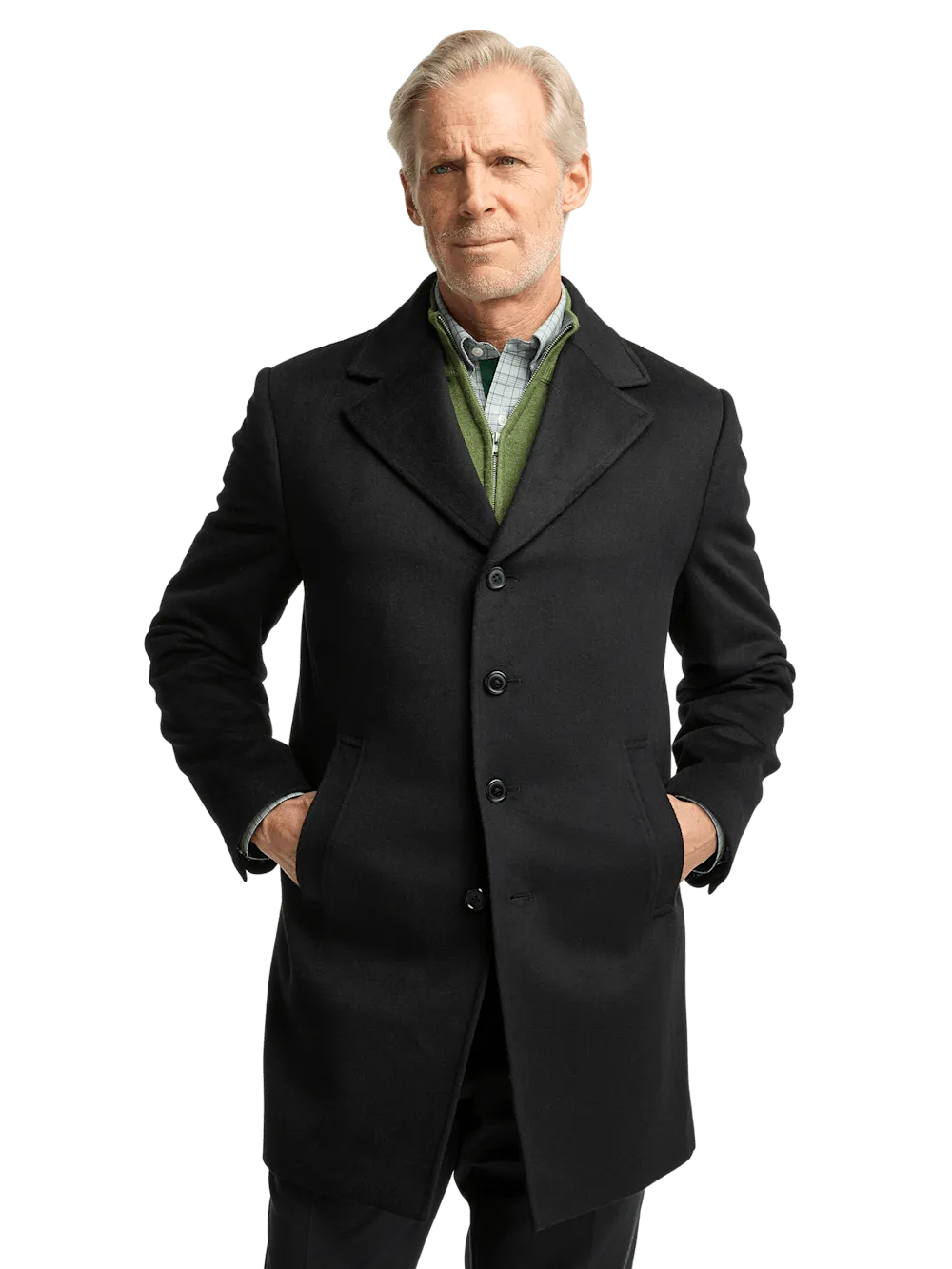 Wool Blend Topcoat - Black