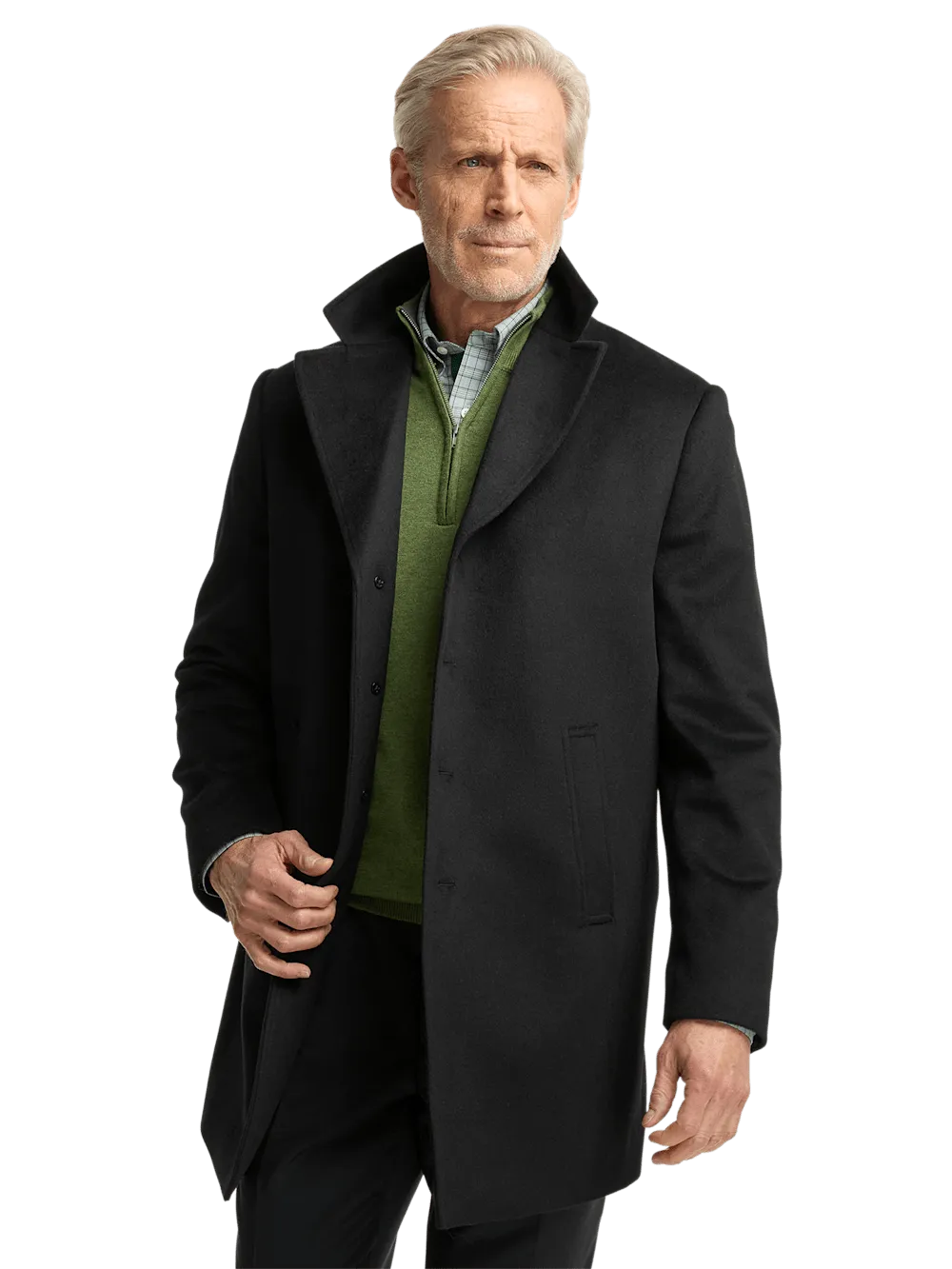 Wool Blend Topcoat - Black