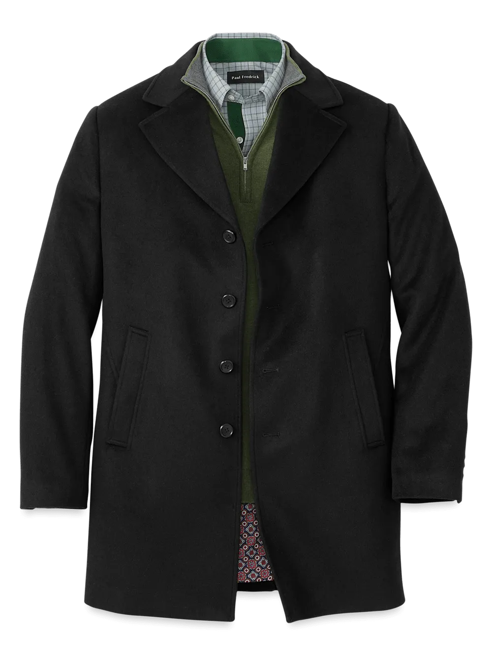 Wool Blend Topcoat - Black