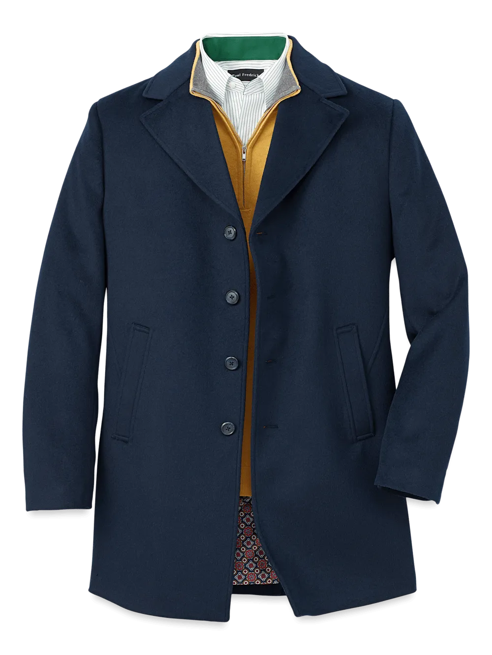 Wool Blend Topcoat - Navy