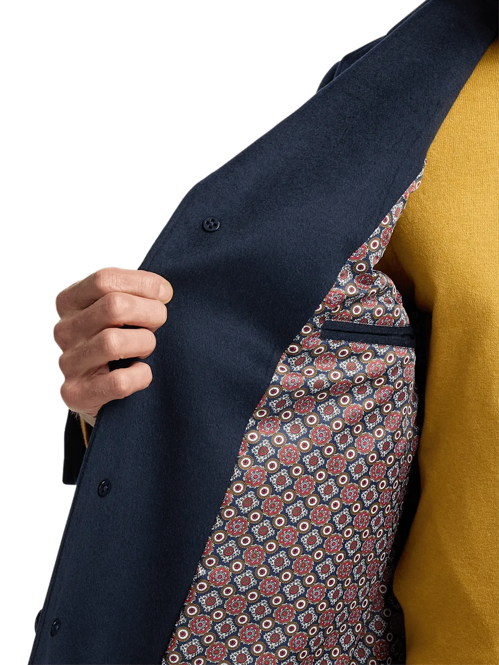 Wool Blend Topcoat - Navy