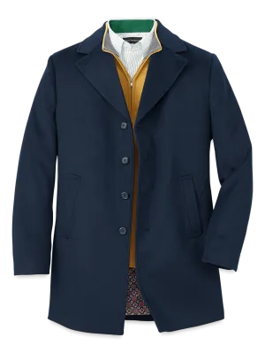 Wool Blend Topcoat - Navy