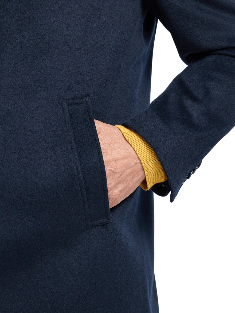 Wool Blend Topcoat - Navy