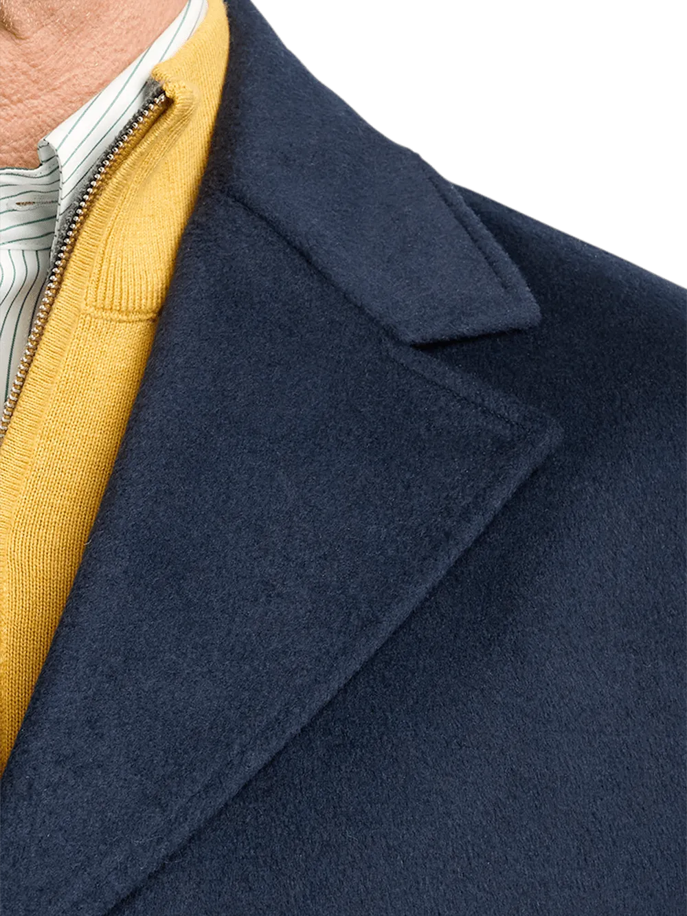 Wool Blend Topcoat - Navy