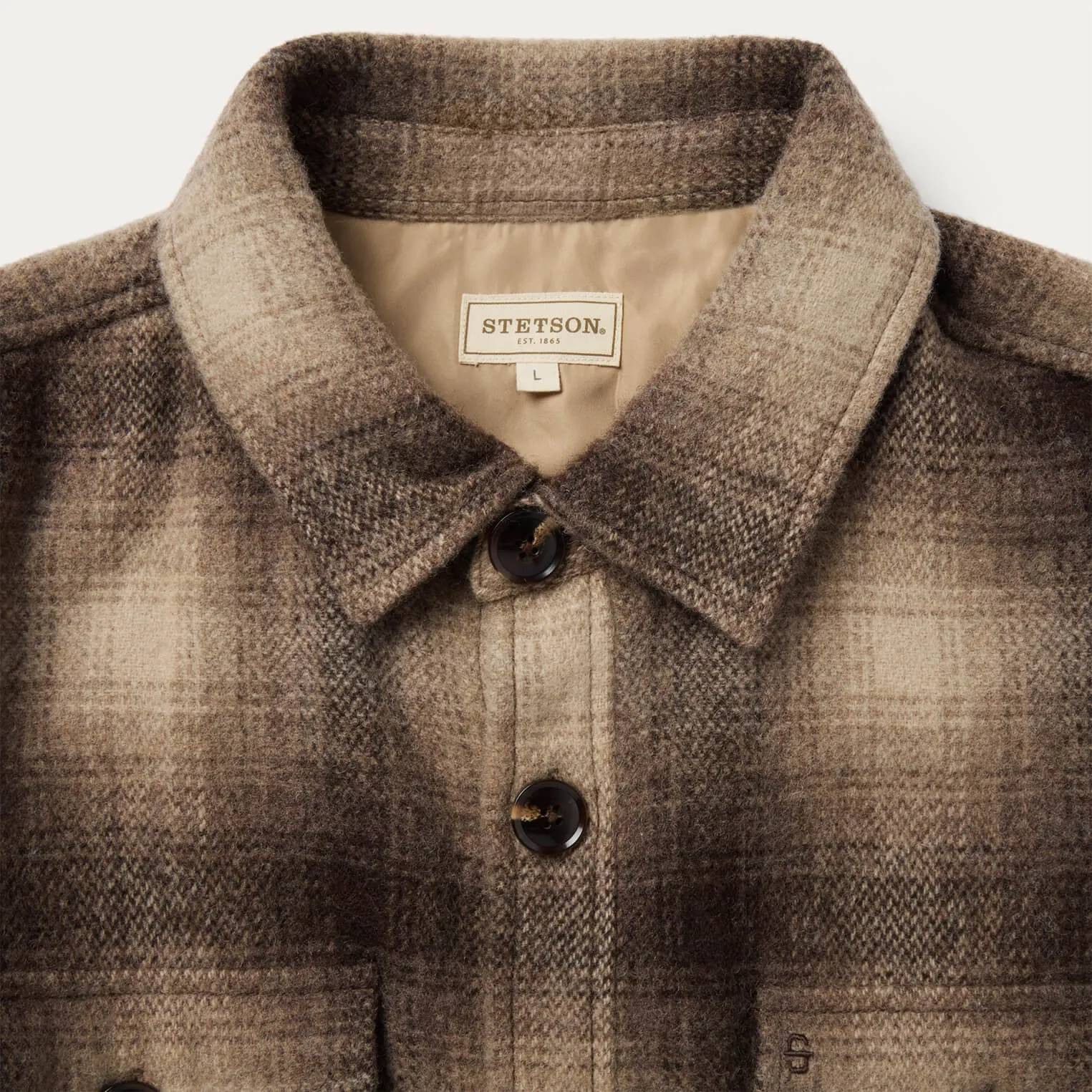 Wool Plaid Shirt Jacket -STETSON