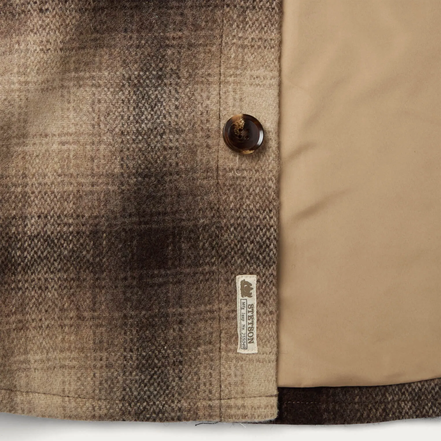 Wool Plaid Shirt Jacket -STETSON