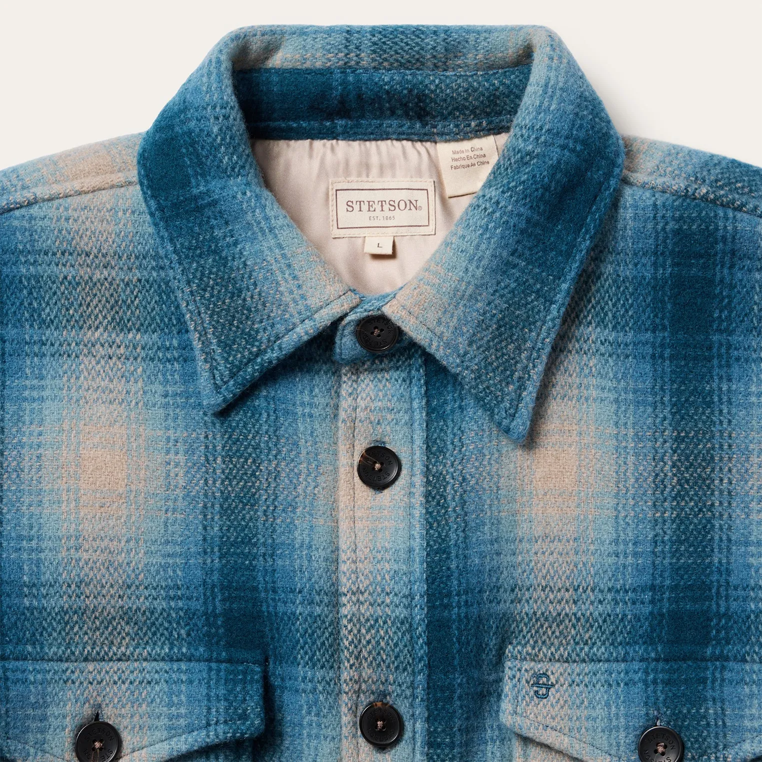 Wool Plaid Shirt Jacket -STETSON