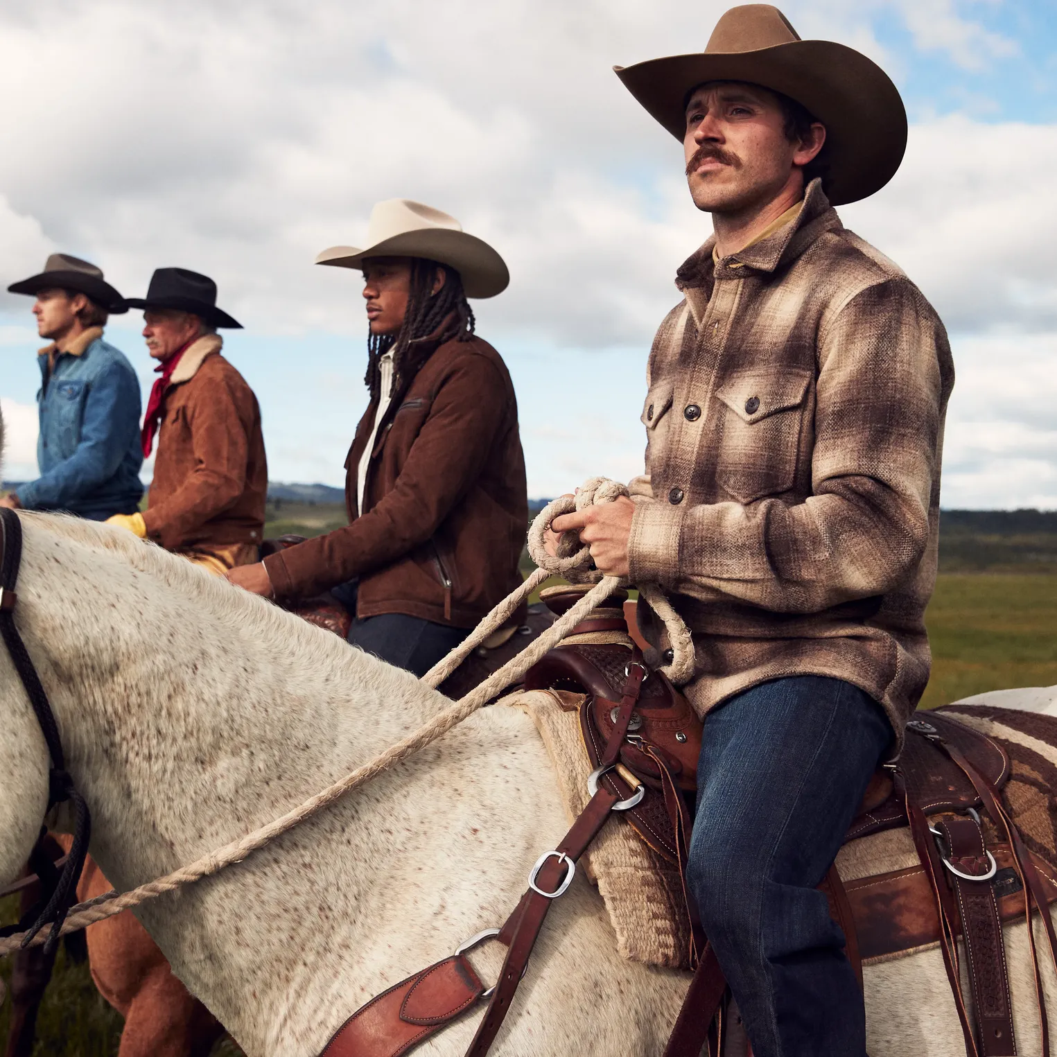 Wool Plaid Shirt Jacket -STETSON