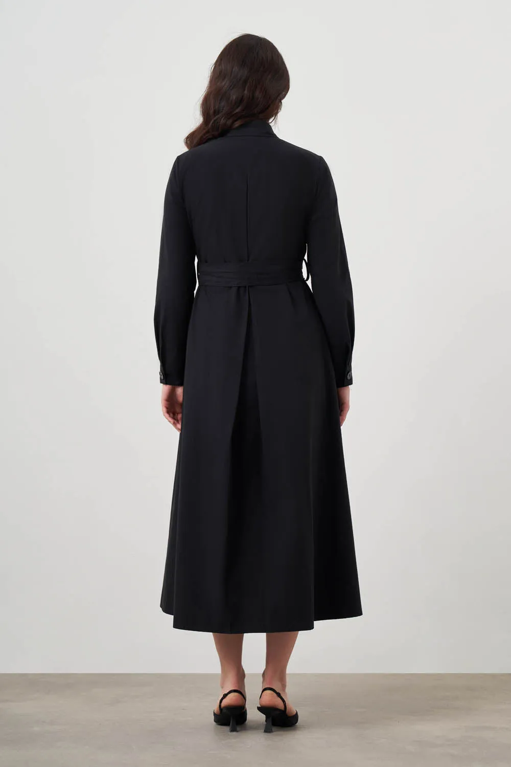 Worth Every Penny Mizalle Button Up Belted Dress Black Apparel  Going Fast!