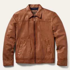 Zip-Front Lightweight Leather Jacket -STETSON