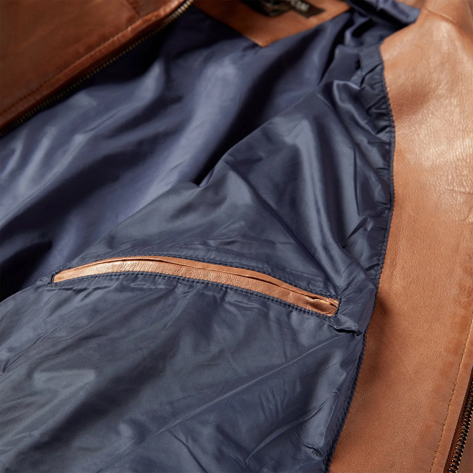 Zip-Front Lightweight Leather Jacket -STETSON