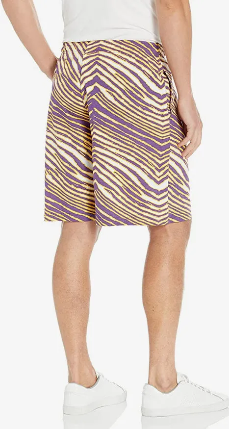 Zubaz Minnesota Vikings NFL Men's Classic Zebra Print Shorts with Team Logo